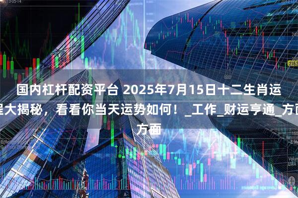 国内杠杆配资平台 2025年7月15日十二生肖运程大揭秘，看看你当天运势如何！_工作_财运亨通_方面